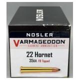 Nosler Varmageddon 22 Hornet 50 Rds/Box 35Gr FB