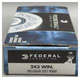Federal 243 Win 20 Rds/Box 100Gr SP