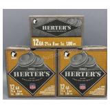 3x Herters 12Ga 2 3/4in 8 Shot 25 Rds/Box