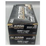 2x Blazer 9mm Luger 50rds/box