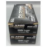 2x Blazer 9mm Luger 50rds/box