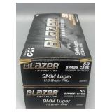 2x Blazer 9mm Luger 50rds/box