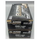 2x Blazer 9mm Luger 50rds/box