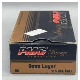 PMC 9mm Luger 50 Rds/Box 115 Gr FMJ