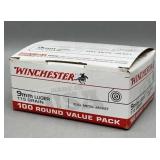 Winchester 9mm 100 Rds 115Gr FMJ