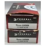 2x Federal 9mm 50 Rds/Box