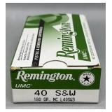 Remington 40 S&W 50 Rds/Box 180Gr MC
