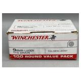 Winchester 9mm 100 Rds 115Gr FMJ