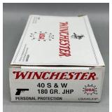 Winchester 40 S&W 50 Rds/Box 180Gr JHP