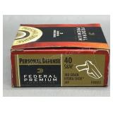 Federal 40 S&W 20 Rds/Box 180Gr JHP