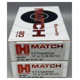 2x Hornady 6.5 creedmoor 20 rds/box