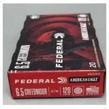Federal 6.5 creedmoor 20rds/box