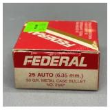 Federal 25 Auto 25 Rds/Box 50Gr