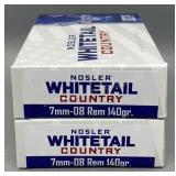 2x Nosler Whitetail 7mm-08 Rem 20 Rds/Box 140Gr