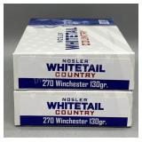 2x Nosler Whitetail 270 Win 20 Rds/Box 130Gr