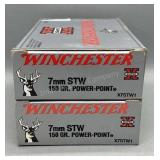 2x Winchester 7mm STW 20 Rds/Box 150Gr