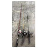 3 Fishing Poles - Shakespeare and Zebco