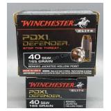 2x Winchester 40 S&W 20 Rds/Box 165Gr JHP