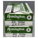 2x Remington 40 S&W 50 Rds/Box 180Gr MC
