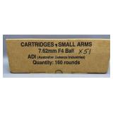 160 Rds ADI 7.62x51 F4 Ball Ammo