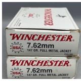 2x Winchester 7.62mm 20 Rds/Box 147Gr FMJ