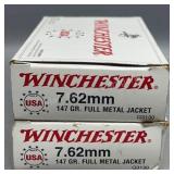 2x Winchester 7.62mm 20 Rds/Box 147Gr FMJ