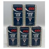 5x CCI Stinger 22LR 32Gr CPHP 50 Rds/Box
