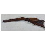 Early Walnut Carved Stock - Has Crack
