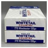 2x Nosler Whitetail 270 Win 20 Rds/Box 130Gr