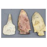 3 Indian Artifacts - Howard Cty Find - 3 1/4in