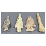 4 Indian Artifacts - Howard Cty Find - Drill, Etc