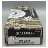 Federal 300 WSM 20 Rds/Box 180 Gr BSP