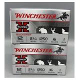 2x Winchester 12Ga 2 3/4in 25 Rds/Box 1 Buck
