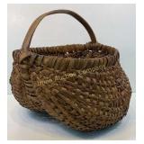 Huge Hickory Splint Buttocks Basket 18"