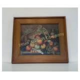 Still Life Print in Walnut Frame 21" X 21"