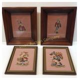 Deep Walnut Frames W/ Needle Point