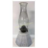 Embossed Milk Glass Oil Lamp