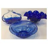 Cobalt Dishes & Art Glass - 3
