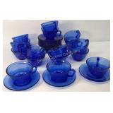 Cobalt Cups & Saucers - 17