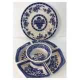 Blue Willow Server, Blue Onion Plate