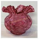 Cranberry Ruffled Bowl 5"