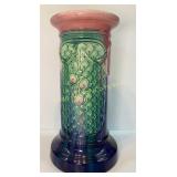 Majolica Pedestal Base 18", Damaged
