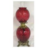 Cranberry Gone With The Wind Lamp
