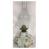 Nice Embossed Milk Glass Oil Lamp