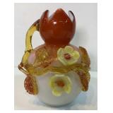Applied Glass Blown Vase 6"