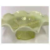 Vaseline Opalescent Bowl 7.5"