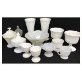 Milk Glass Vases & Compotes - 12