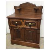 Early Walnut Wash Stand W/ Candle Stands