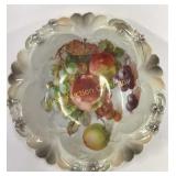 Hand Painted German Bowl W/ Fruits 10"