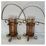 Large Art Deco Copper Flower Holders 19"